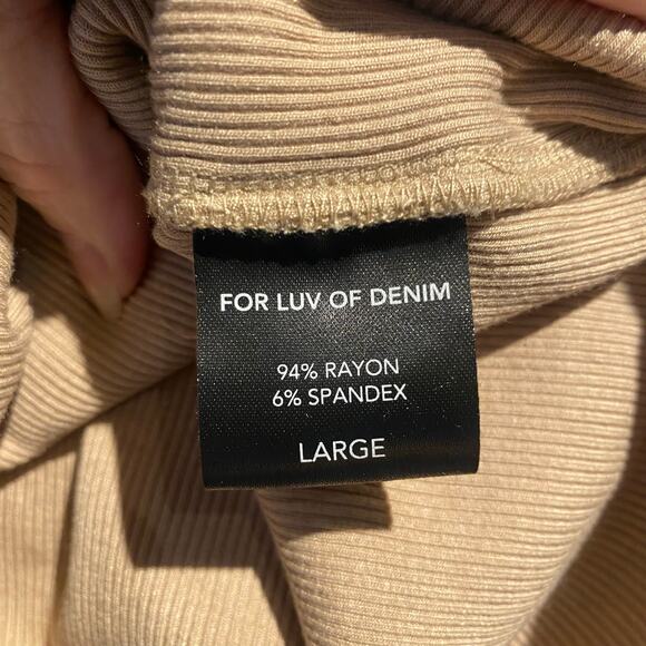 For Luv of Denim bodysuit Camel colored  size large casual date night BTS Comfy - Picture 4 of 5